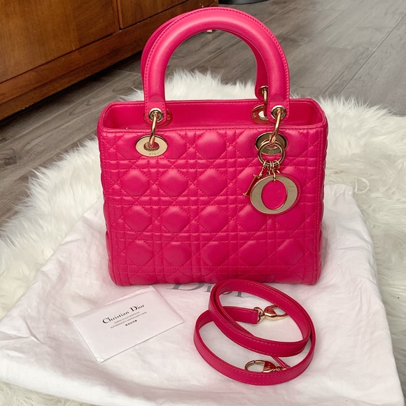 SOLD Lady Dior Medium Pink Lambskin - Picture 2 of 10